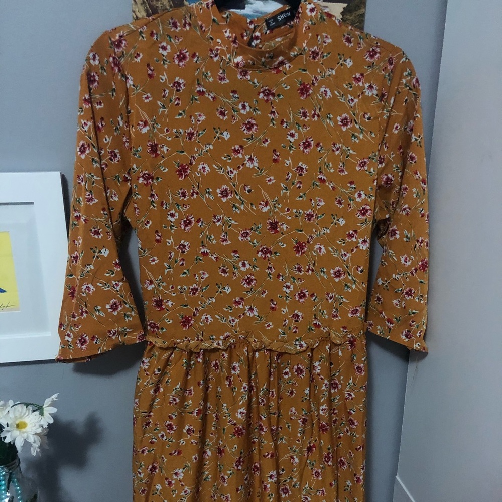 Yellow floral maxi dress